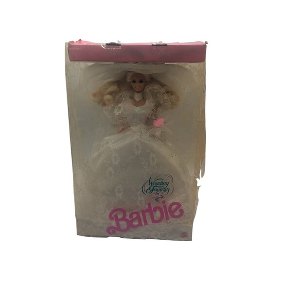 VINTAGE 1989 MATTEL WEDDING FANTASY BARBIE DOLL IN BOX # 02125 BRIDE LACE DRESS - Picture 6 of 8